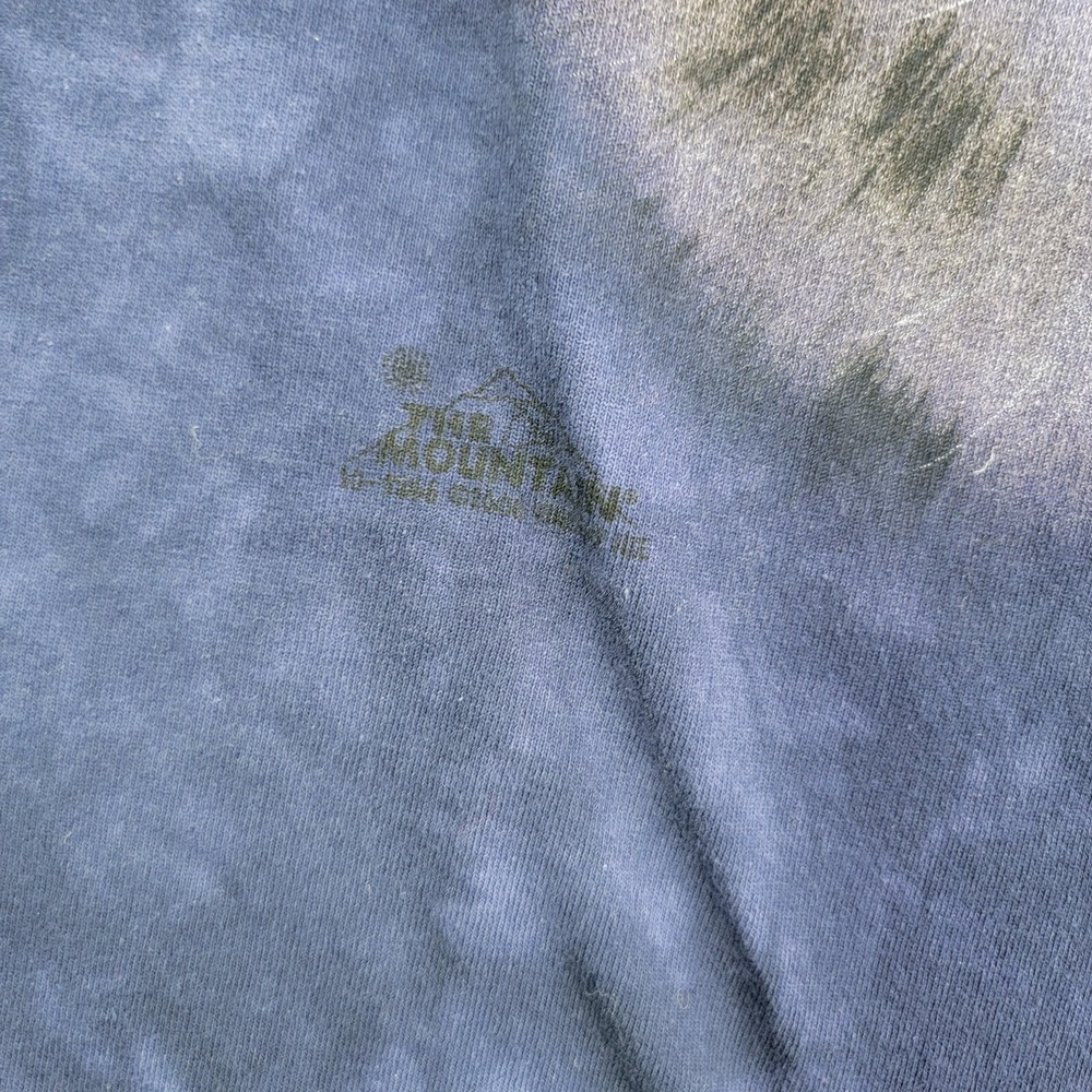 Vintage The Mountain Mens Wolf Tie Dye T Shirt  Leather Tag Size XL - Picture 3 of 8